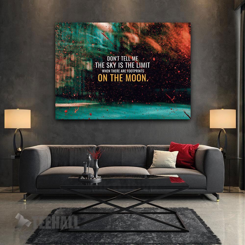 Footprints On The Moon Motivational Canvas Prints Wall Art Decor