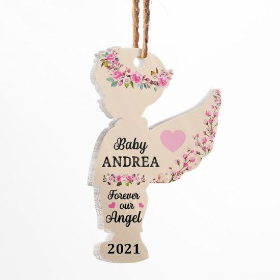 Forever Our Angel Baby Angel - Loss of Child Gift - Personalized Custom Angel Acrylic Ornament