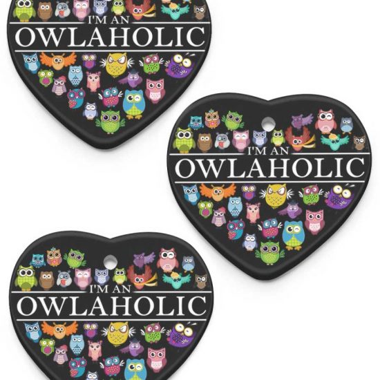 Funny Im An Owl Aholic Lover Gifts Ceramic Ornament 1