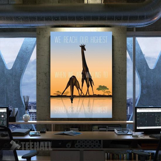 Giraffe Motivation Canvas Prints Wall Art Decor