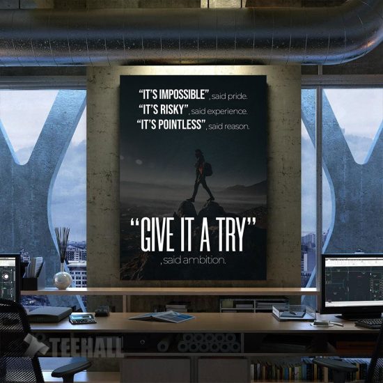 Give It A Try Motivational Canvas Prints Wall Art Decor