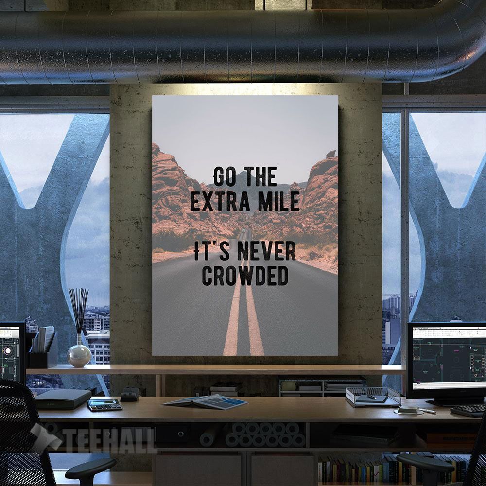 Go The Extra Mile Motivational Canvas Prints Wall Art Decor