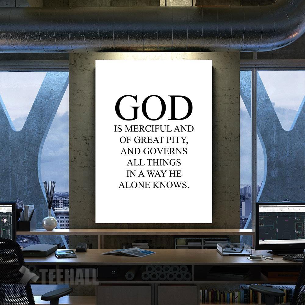 God Is Merciful Motivational Canvas Prints Wall Art Decor
