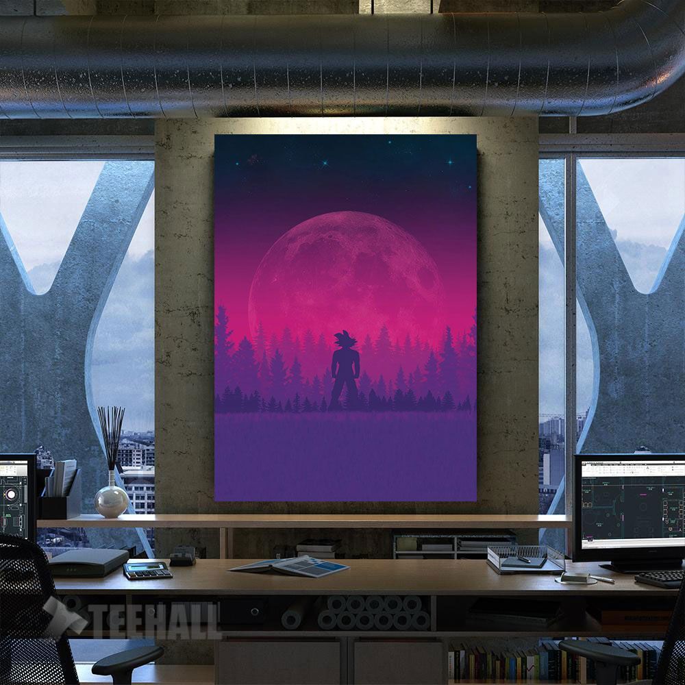 Goku Sunset Abstract Art Motivational Canvas Prints Wall Art Decor