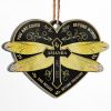 Gold Dragonfly Missed Beyond Treasure - Memorial Gift - Personalized Custom Heart Acrylic Ornament