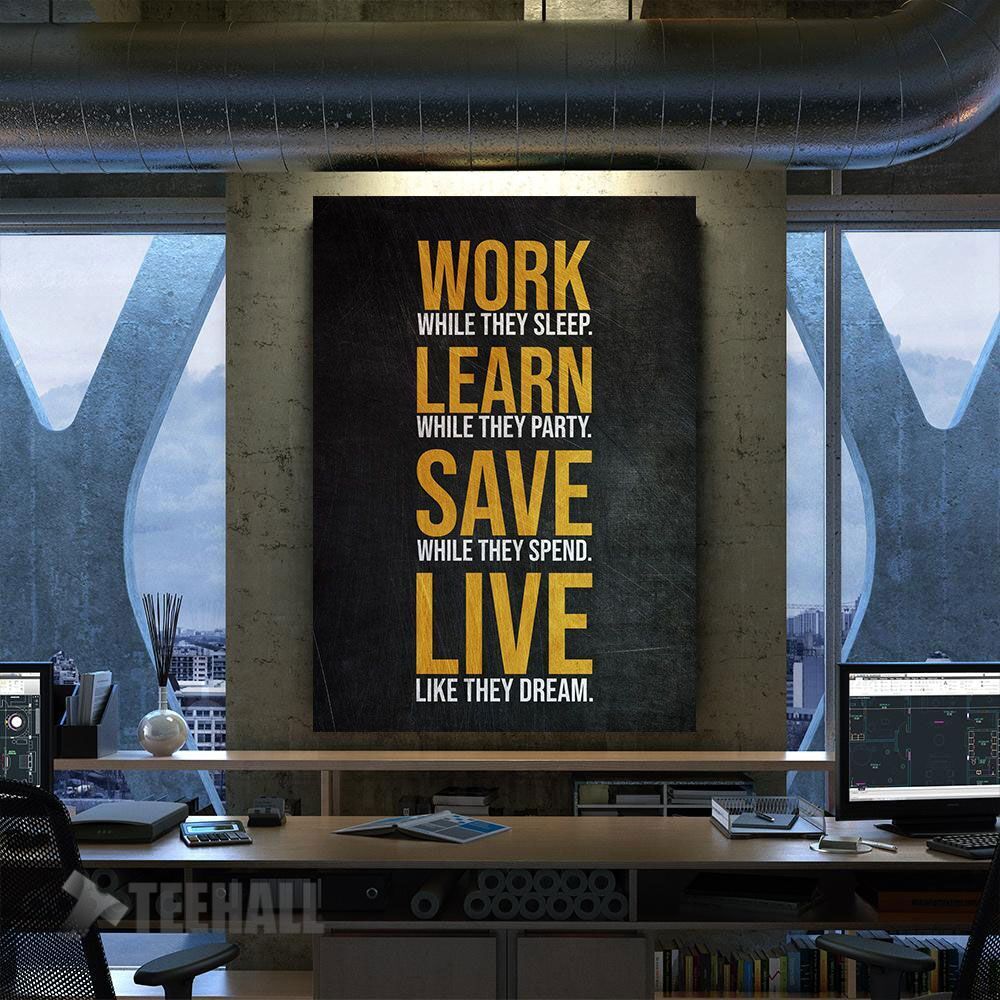 Golden Business Motivation Canvas Prints Wall Art Decor