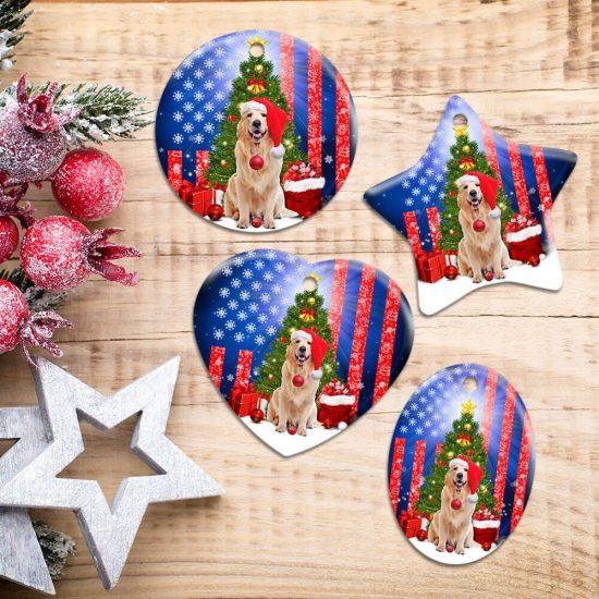 Golden Retriever Christmas Ceramic Ornament 5 Golden Retriever Christmas Ceramic Ornament 5