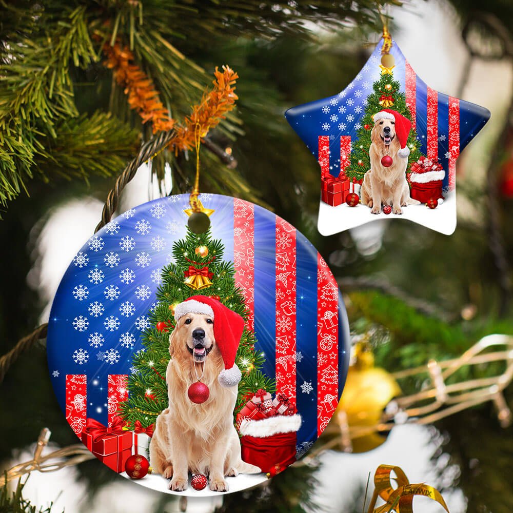 Golden-Retriever-Christmas-Ceramic-Ornament Golden Retriever Christmas Ceramic Ornament