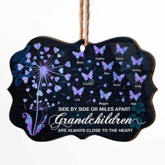 Grandchildren Are Always Close To The Heart Butterfly - Gift For Grandma - Personalized Custom Wooden Ornament
