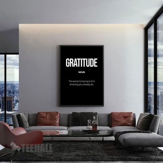 Gratitude Definition Motivational Canvas Prints Wall Art Decor 1