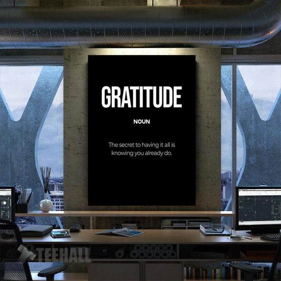 Gratitude Definition Motivational Canvas Prints Wall Art Decor