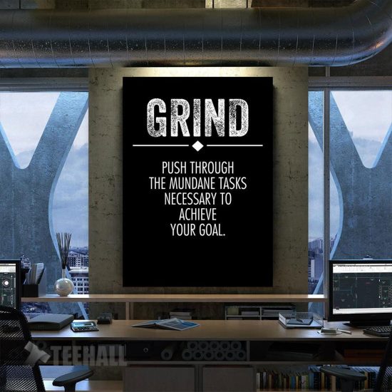 Grind Definition Grunge Motivational Canvas Prints Wall Art Decor
