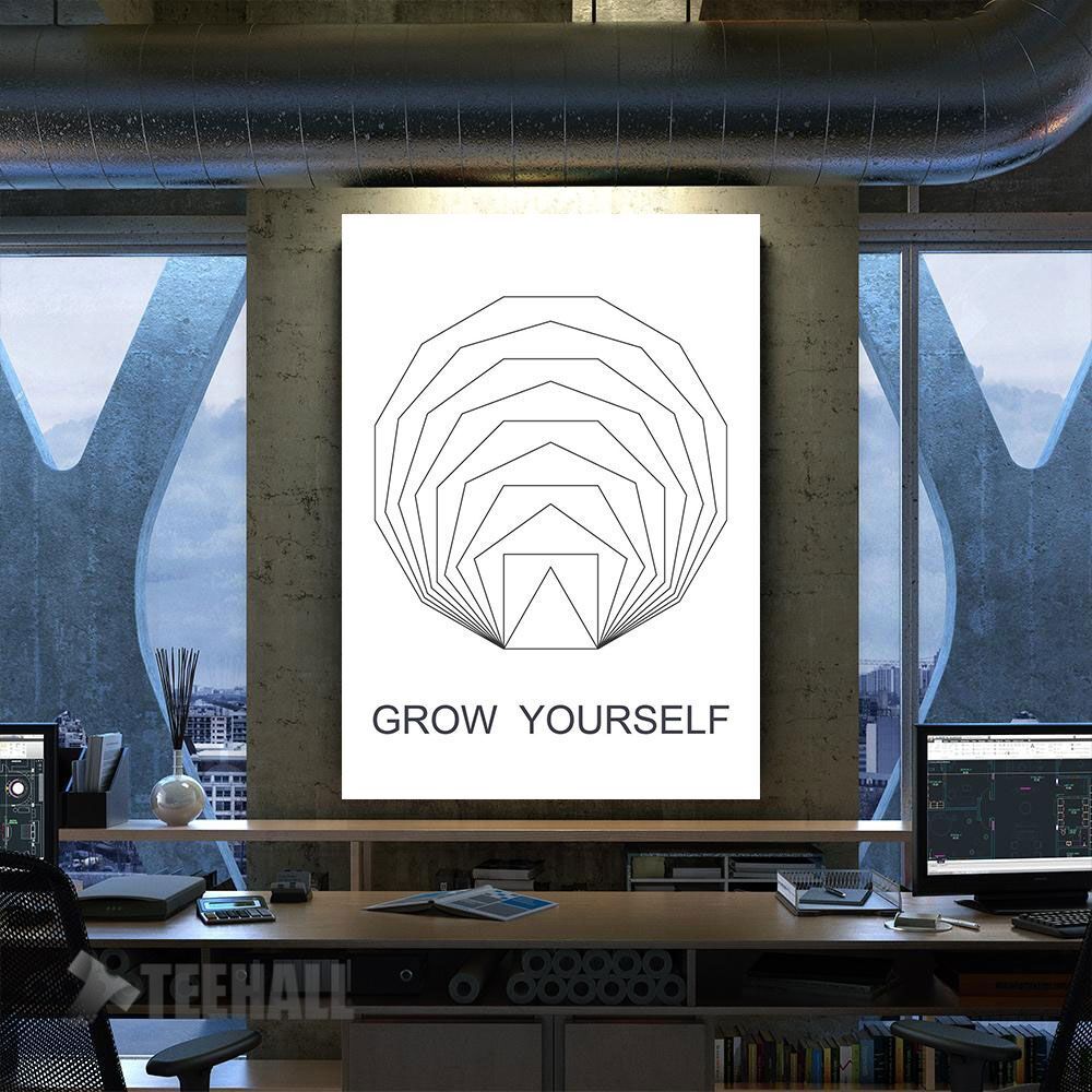 Grow Yourself Motivation Canvas Prints Wall Art Decor