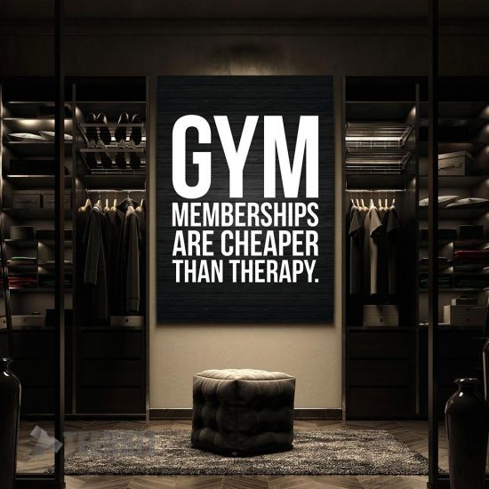 Gym Cheaper Than Therapy Motivational Canvas Prints Wall Art Decor 2