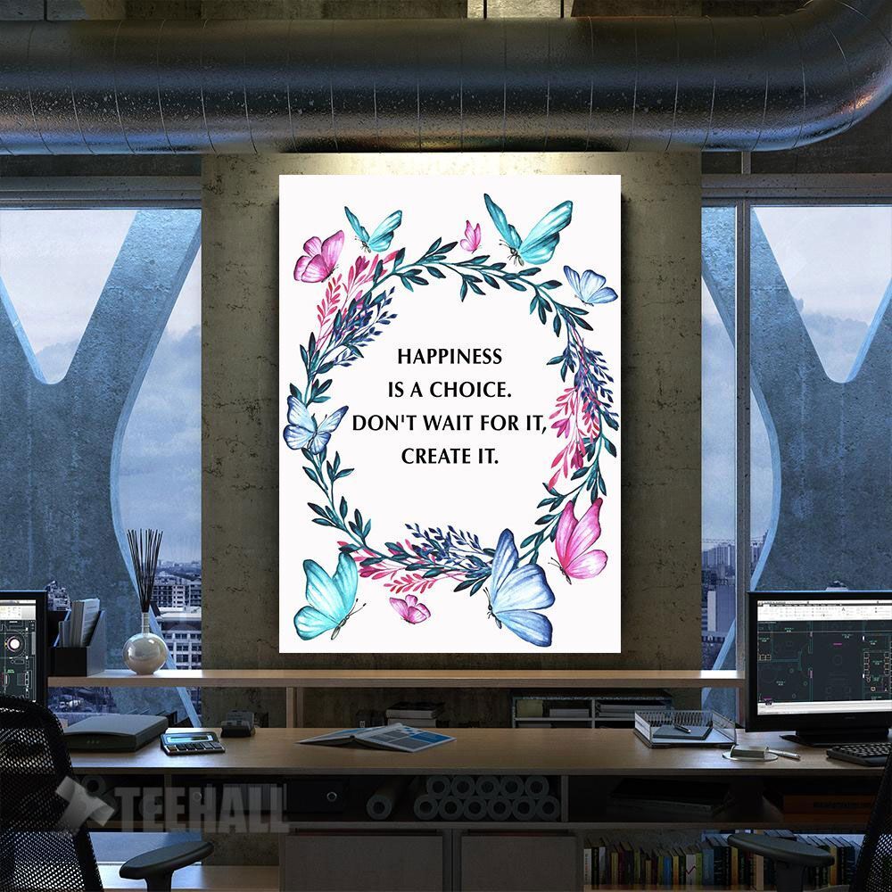 Happiness Motivational Canvas Prints Wall Art Decor