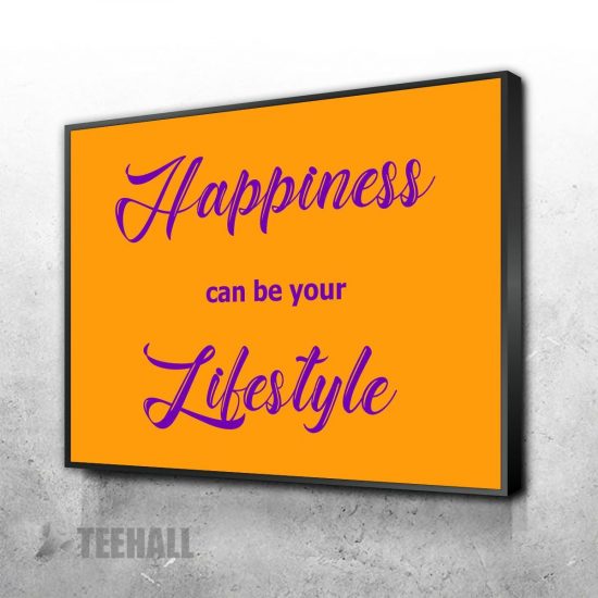 Happiness Your Lifestyle Motivational Canvas Prints Wall Art Decor 1