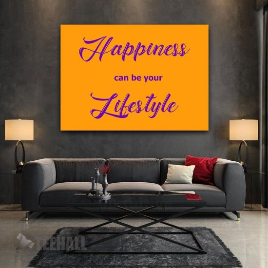 Happiness Your Lifestyle Motivational Canvas Prints Wall Art Decor