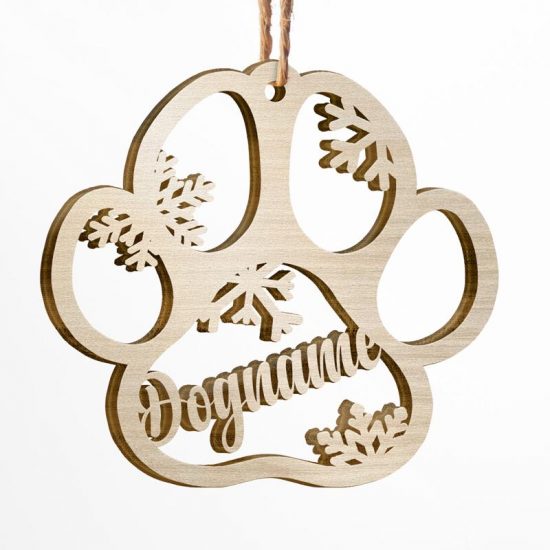 Happy Christmas With Fur Babies Personalized Paw Ornament 1