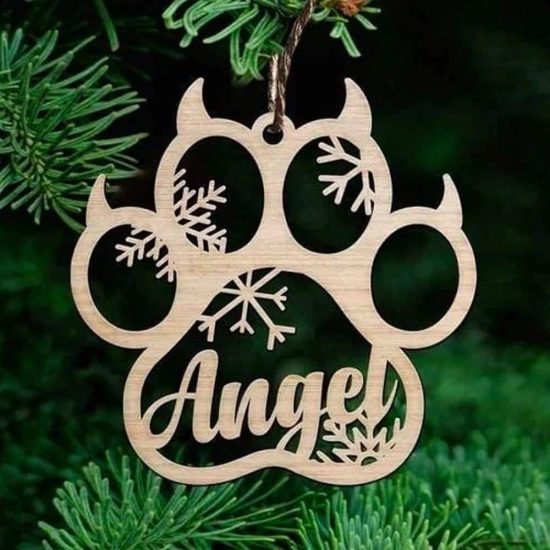 Happy Christmas With Fur Babies Personalized Paw Ornament 7