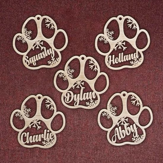 Happy Christmas With Fur Babies Personalized Paw Ornament 8