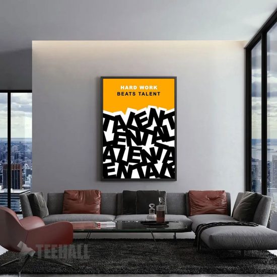 Hard Work Beats Talent Motivational Canvas Prints Wall Art Decor 1