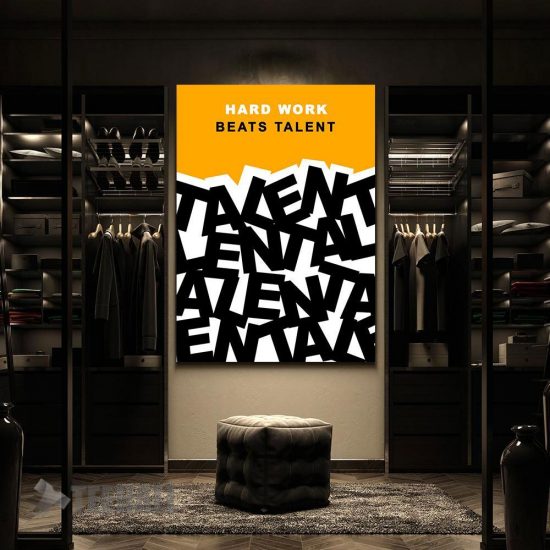 Hard Work Beats Talent Motivational Canvas Prints Wall Art Decor 2