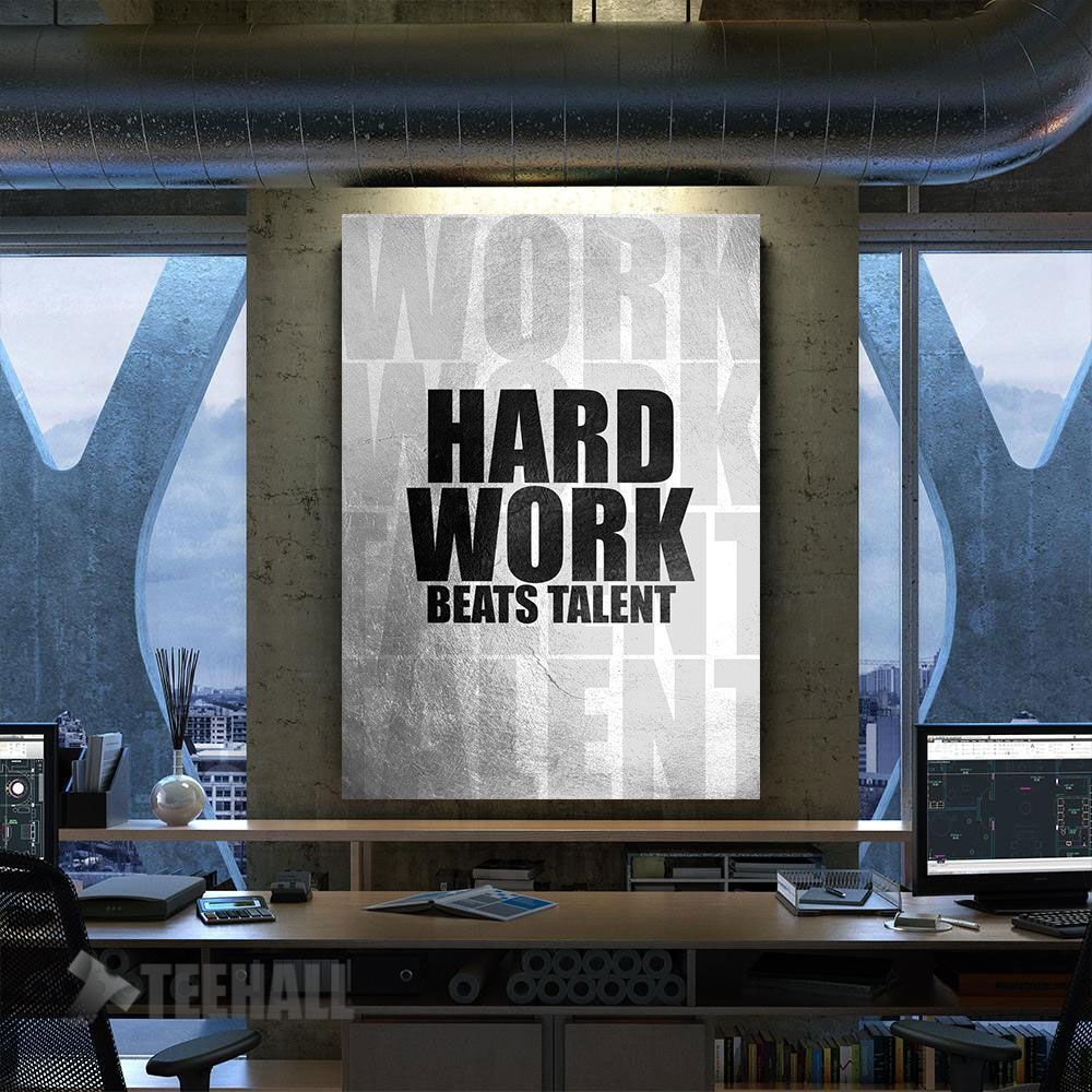 Hard Work Beats Talent Motivational Canvas Prints Wall Art Decor