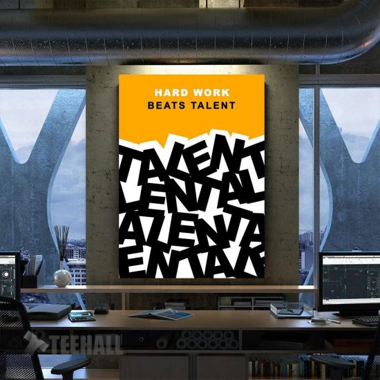 Hard Work Beats Talent Motivational Canvas Prints Wall Art Decor