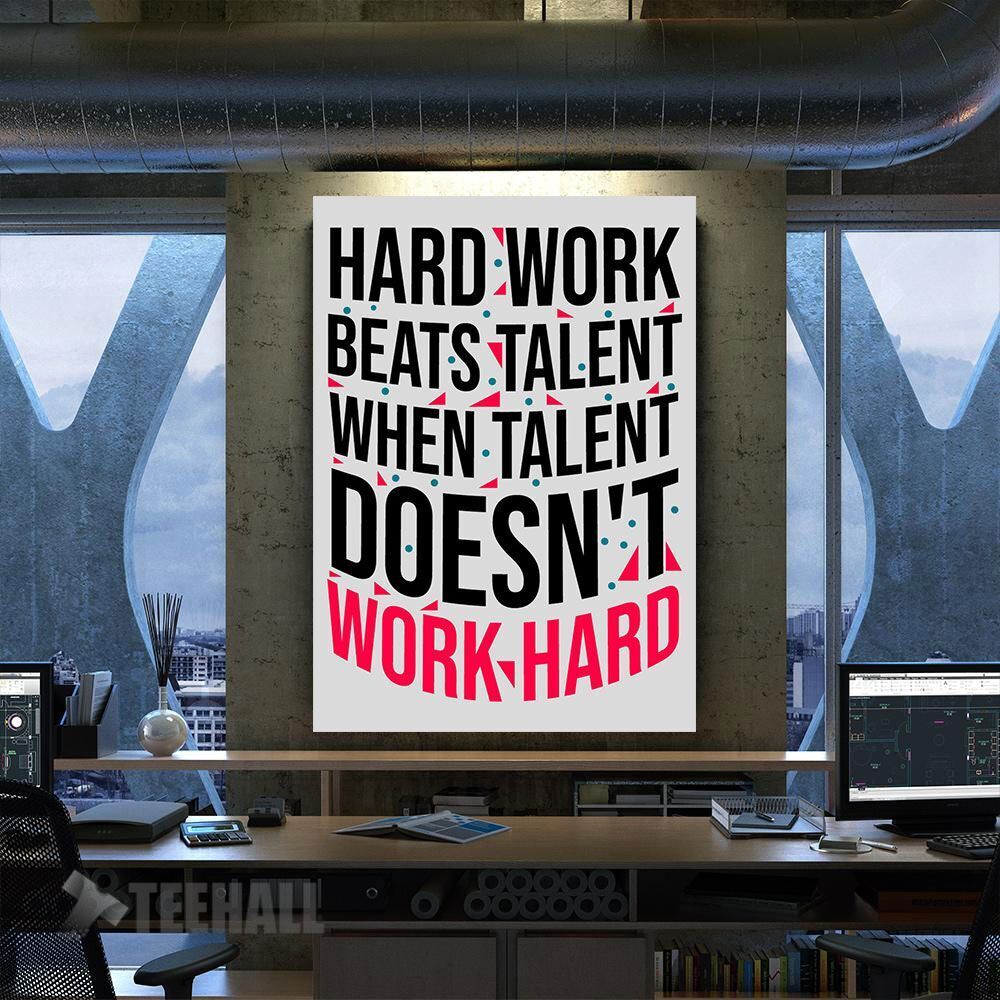 Hard Work Motivation Quote Canvas Prints Wall Art Decor