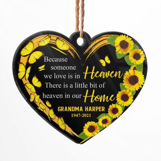 Heaven In Our Home - Memorial Gift - Personalized Custom Cross Acrylic Ornament