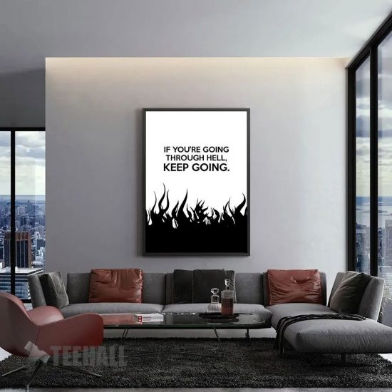 Hell Of Perseverance Wc Motivational Canvas Prints Wall Art Decor 1