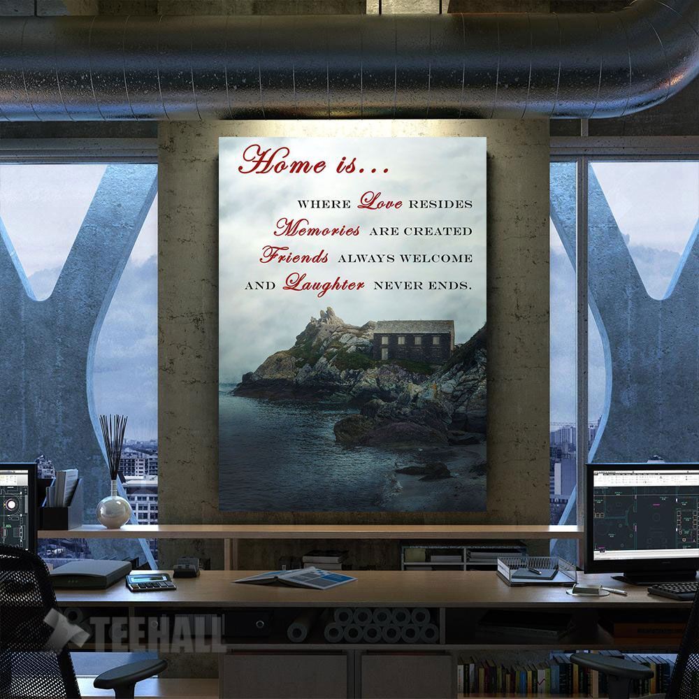 Home Is... Motivational Canvas Prints Wall Art Decor