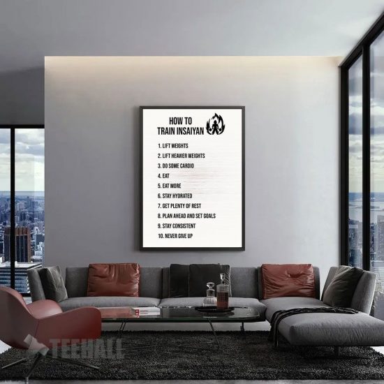 How To Train Insaiyan Motivational Canvas Prints Wall Art Decor 1