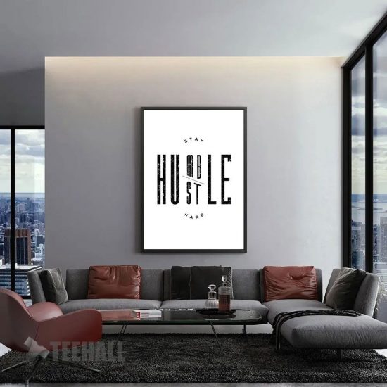 Hustle Hard Motivational Canvas Prints Wall Art Decor 1