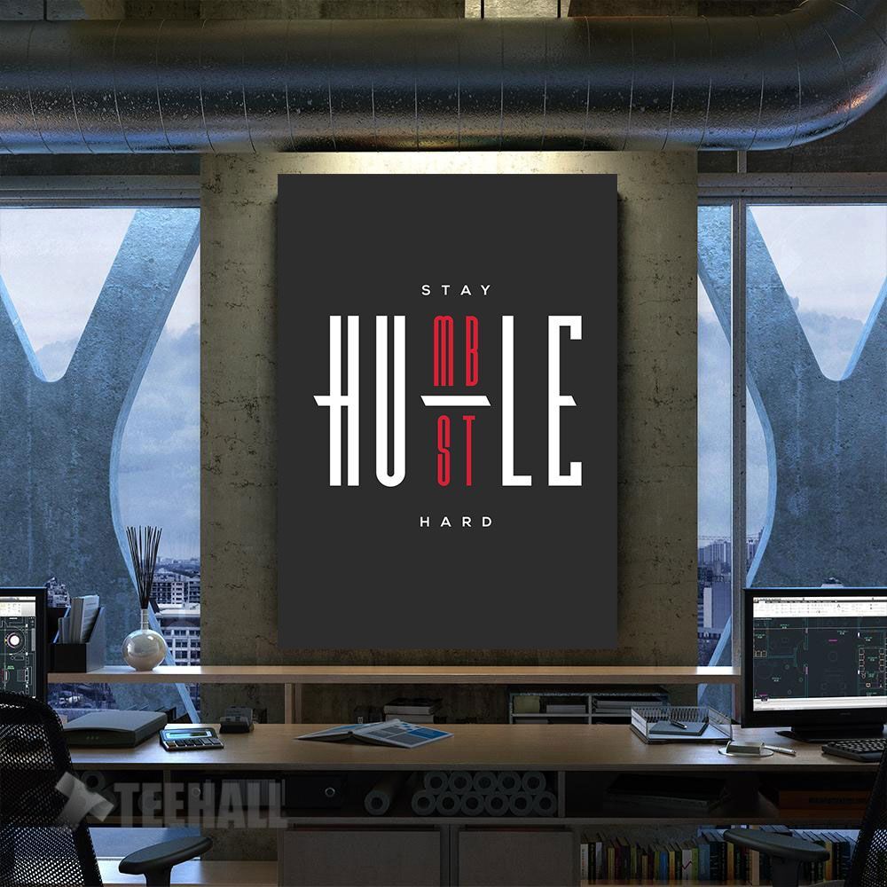 Hustle Hard Stay Humble Motivational Canvas Prints Wall Art Decor
