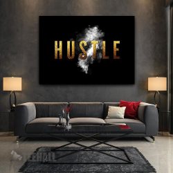Hustle Motivational Canvas Prints Wall Art Decor
