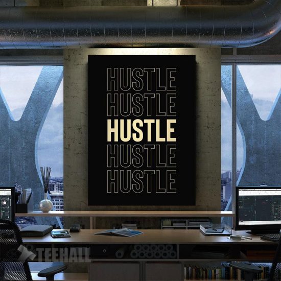 Hustle Motivational Canvas Prints Wall Art Decor