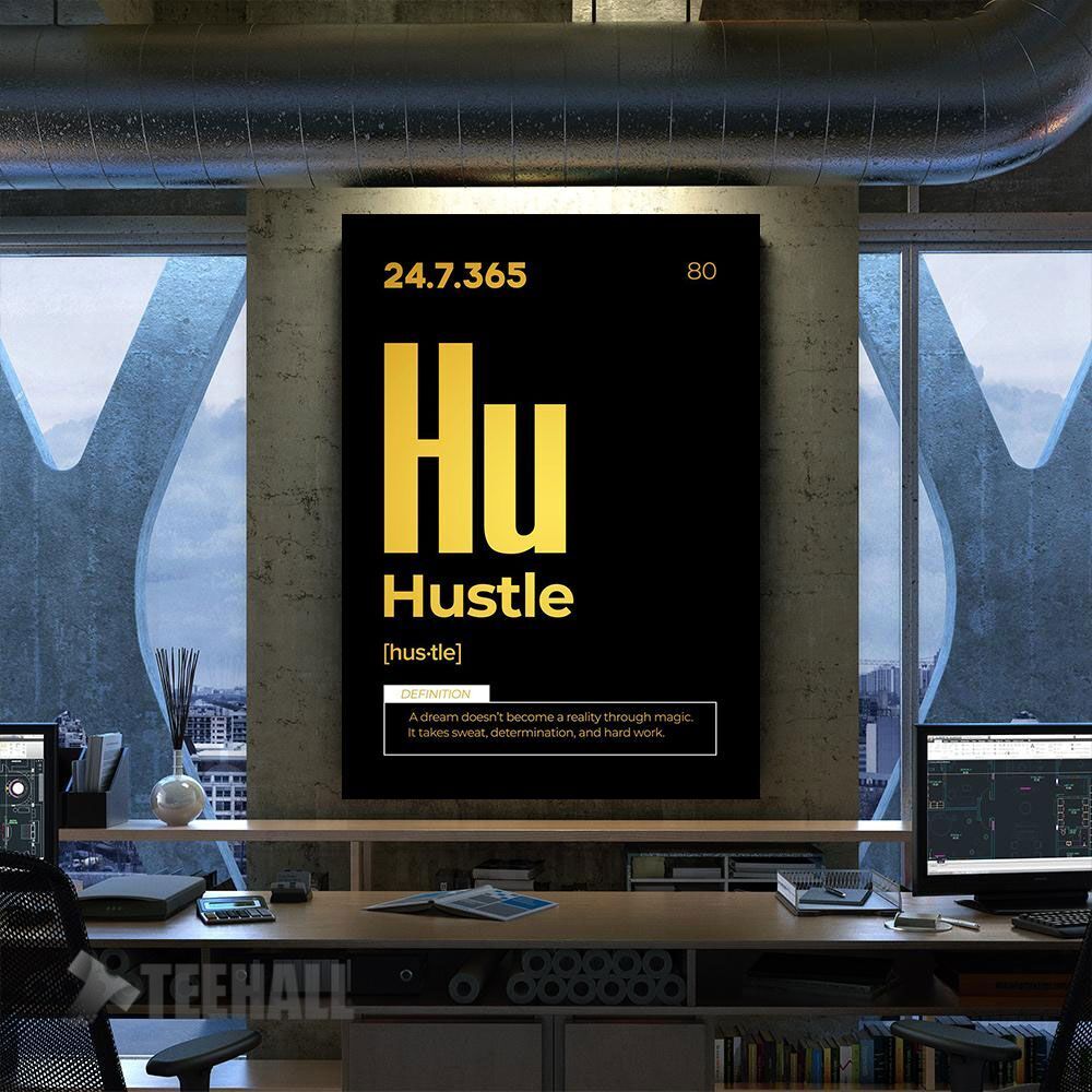 Hustle Motivational Canvas Prints Wall Art Decor