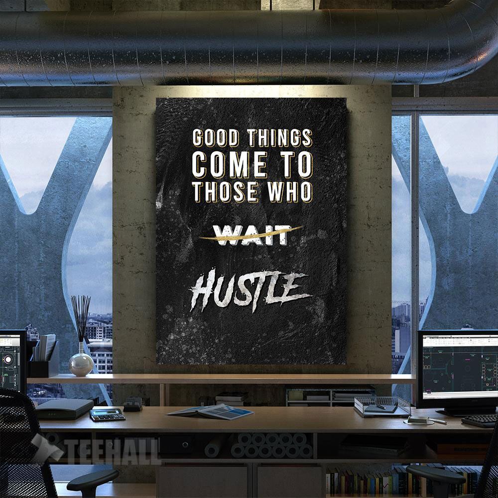 Hustle Motivational Canvas Prints Wall Art Decor