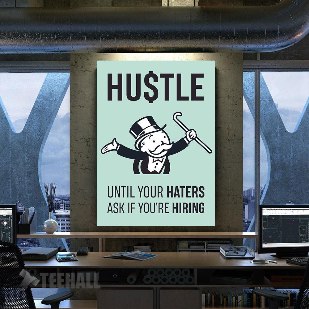 Hustle Motivational Canvas Prints Wall Art Decor