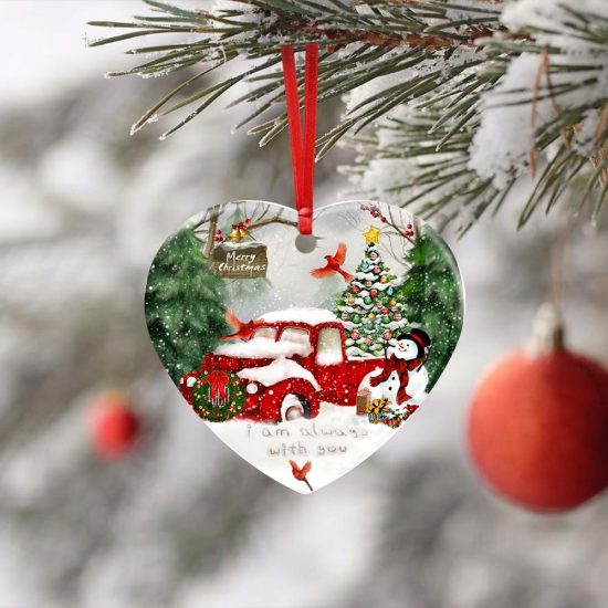 I Am Always With You Cardinal Ceramic Ornament 2