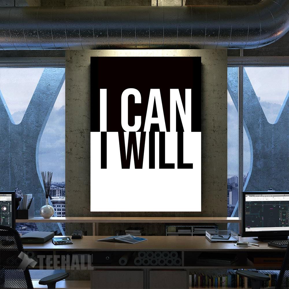 I Can I Will Motivational Canvas Prints Wall Art Decor