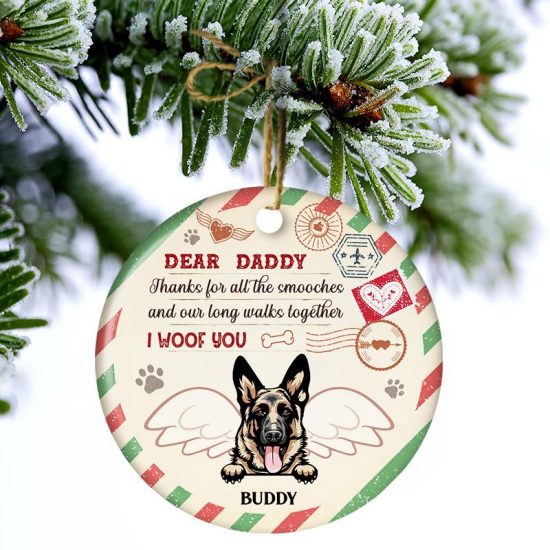 I Woof You Perfect Gift For Dog Lovers Personalized Custom Circle Ceramic Ornament 2