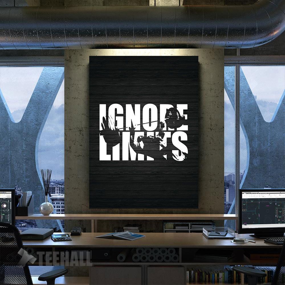 Ignore Limits Bench Press Motivational Canvas Prints Wall Art Decor