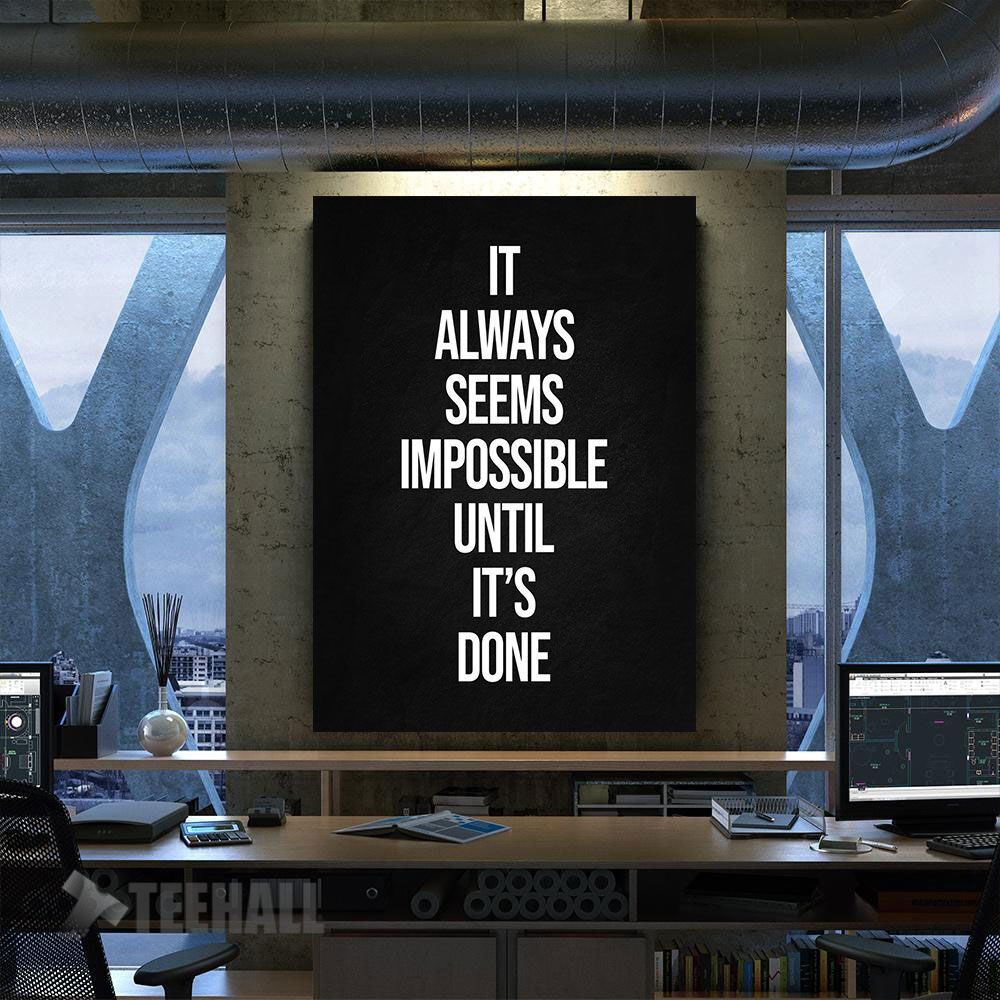 Impossible Motivational Canvas Prints Wall Art Decor