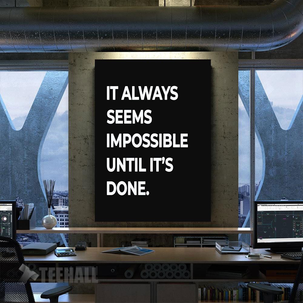 Impossible Motivational Canvas Prints Wall Art Decor