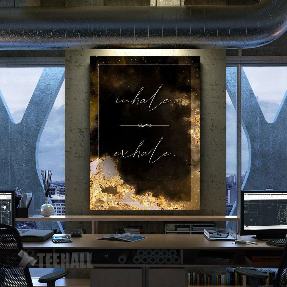 Inhale Exhale Motivational Canvas Prints Wall Art Decor