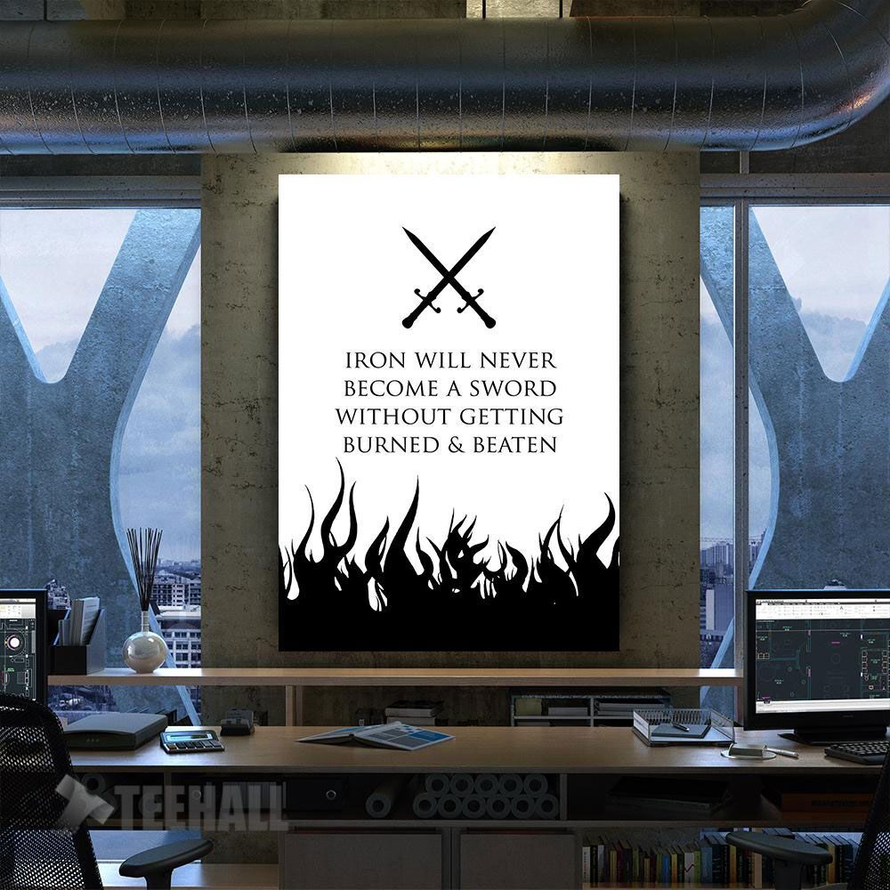 Iron Sword Motivational Canvas Prints Wall Art Decor