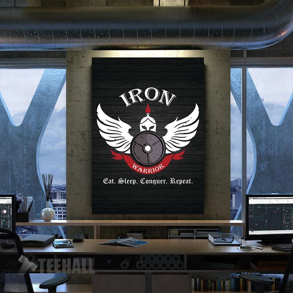 Iron Warrior Spartan Motivational Canvas Prints Wall Art Decor
