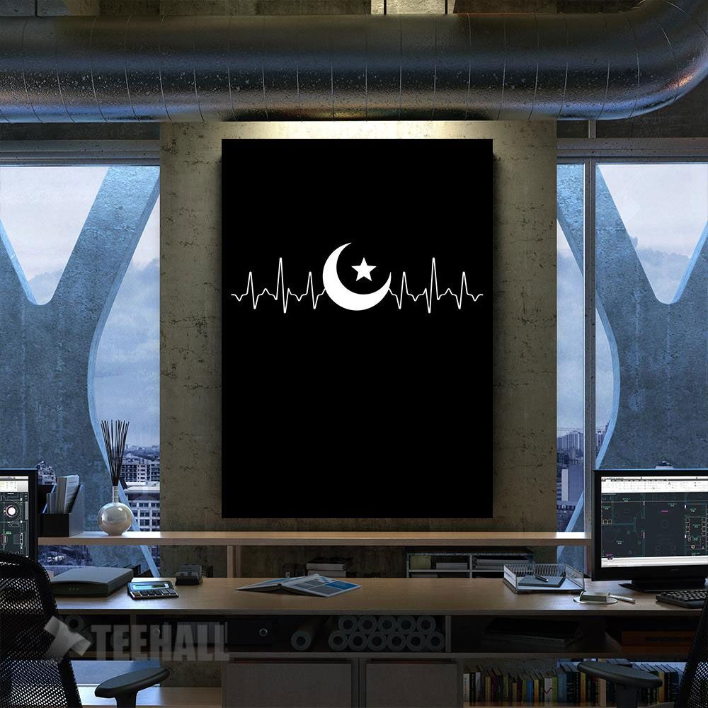 Islam Heartbeat Motivational Canvas Prints Wall Art Decor